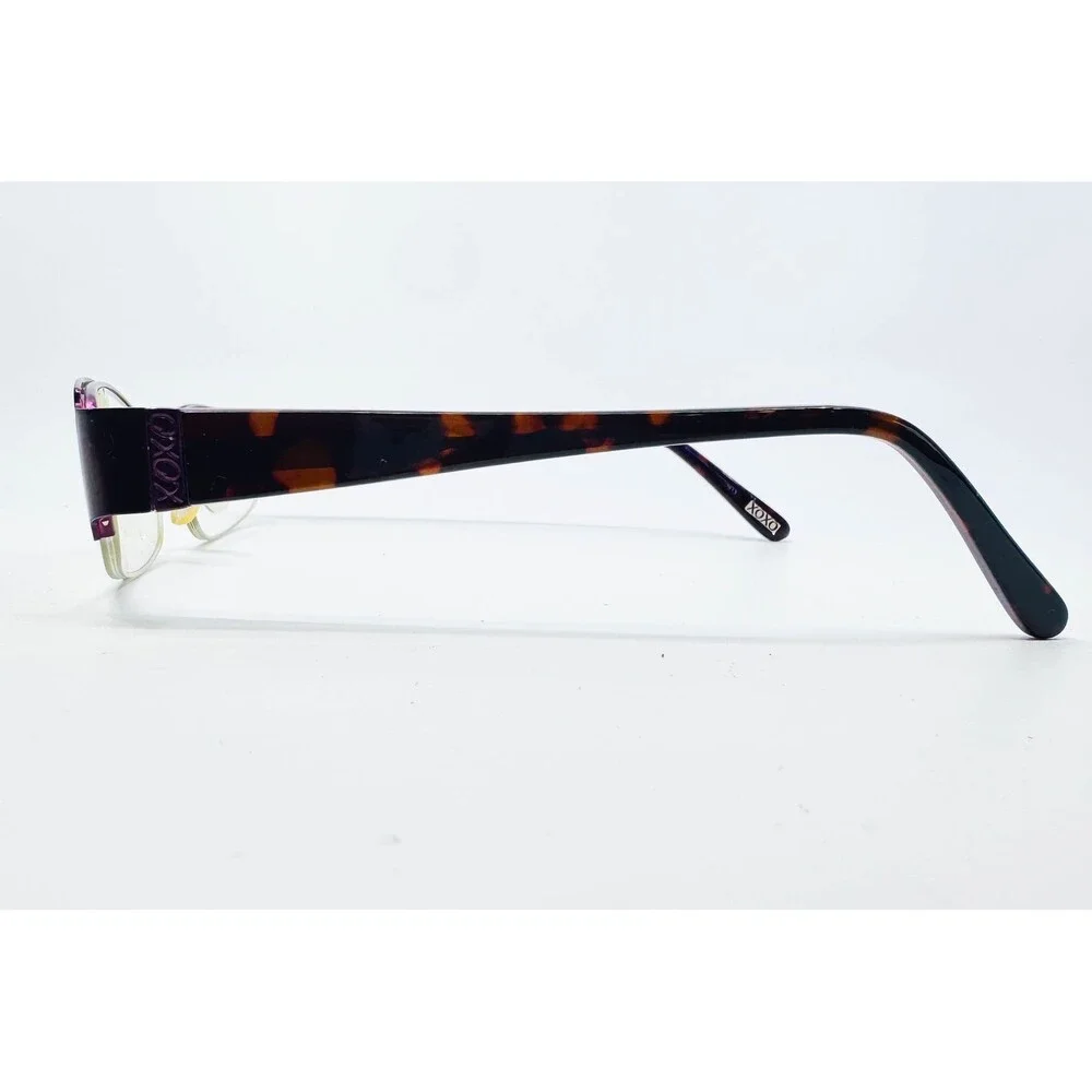 XOXO Allure Eyeglasses Womens Purple Tortoise Semi Rimless 53-16-135